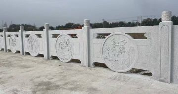 云浮芝麻白河道栏杆 石材栏杆
