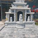 云浮芝麻白中国黑石材套墓 花岗岩墓碑