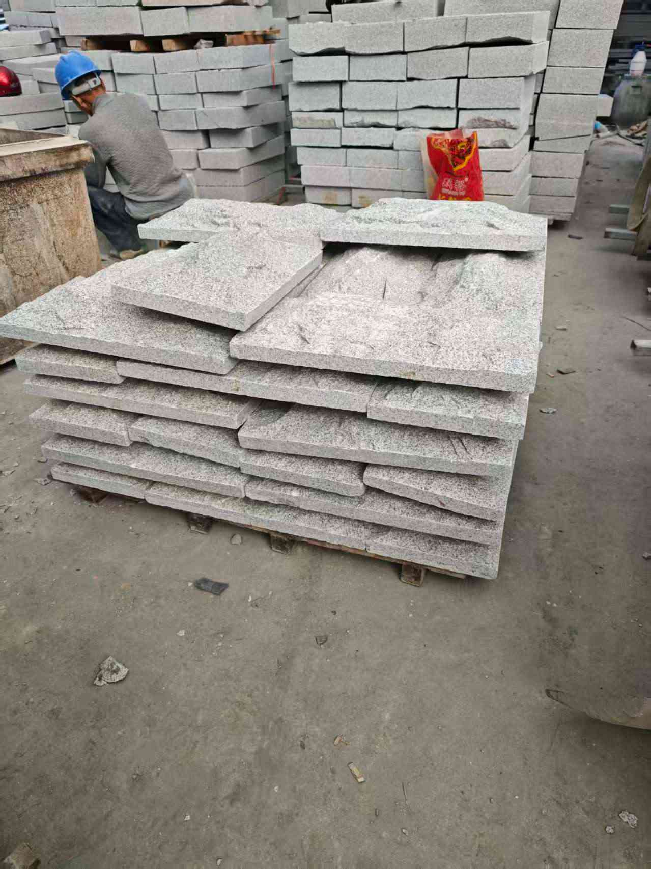 云浮芝麻白蘑菇石，自然面